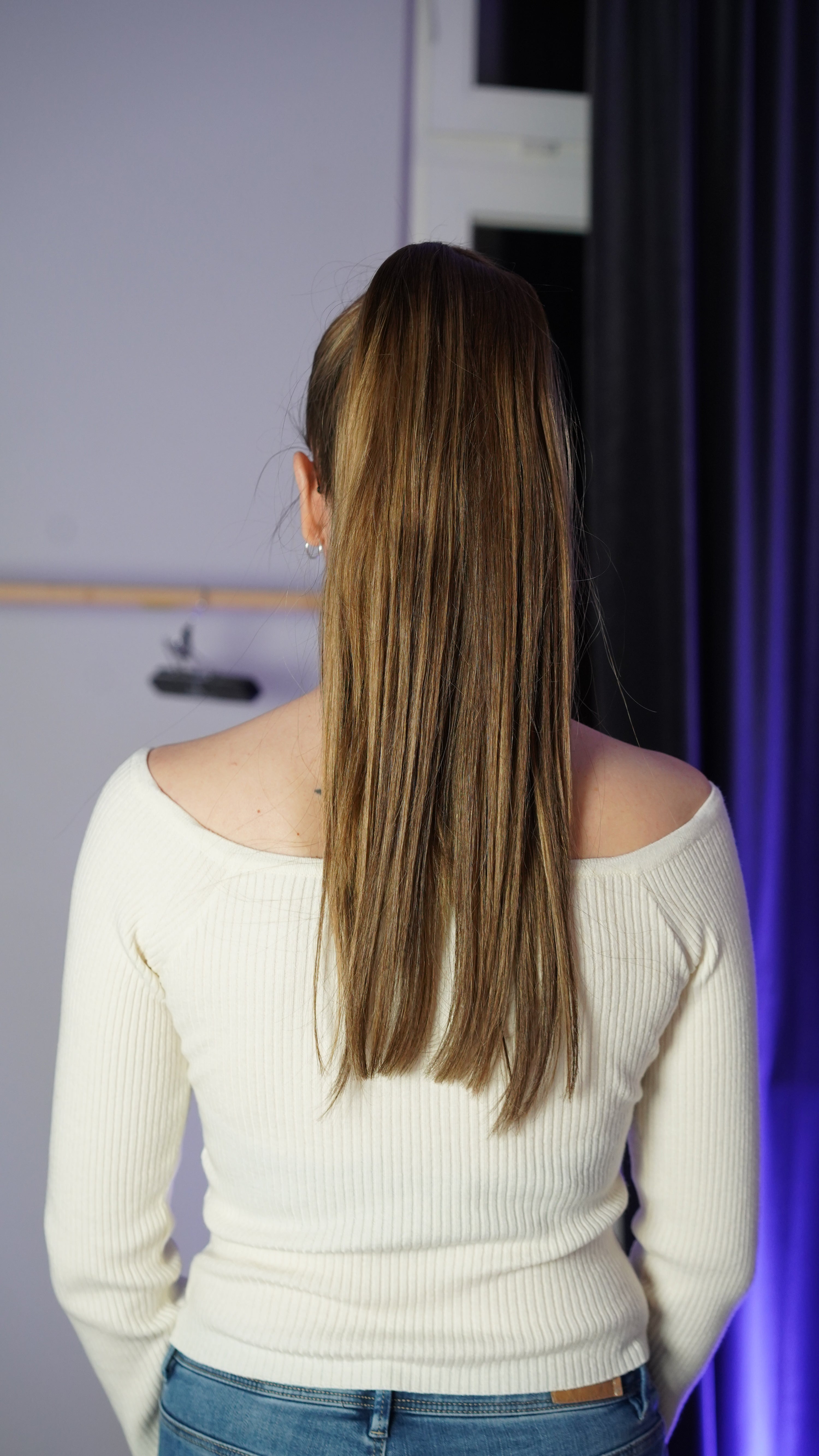 Ponytail Extensions Light Brown mit Golden Blonde Highlights (#4/27/4)