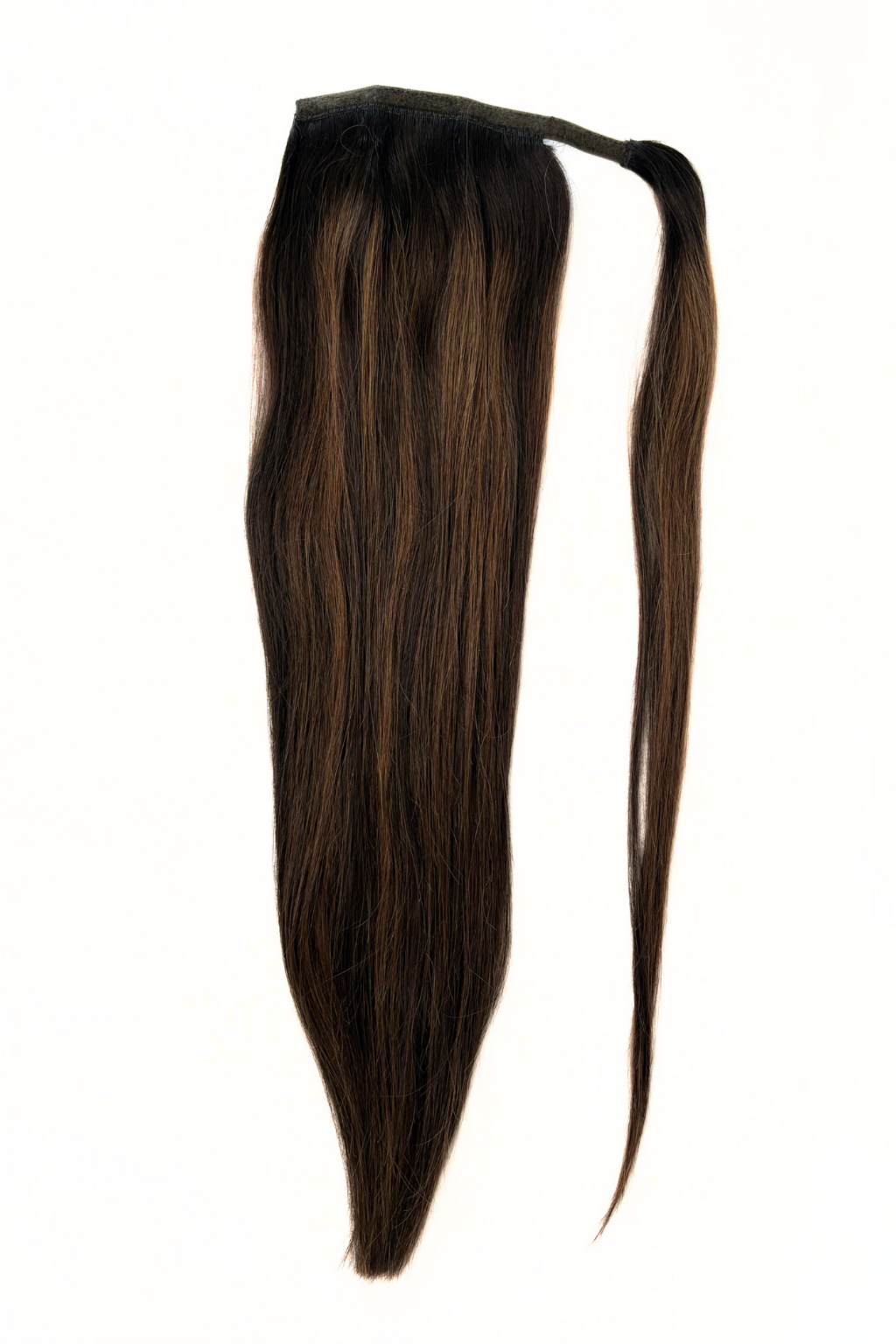 Ponytail Extensions Dark Brown mit warmen Highlights (#2/6/2)