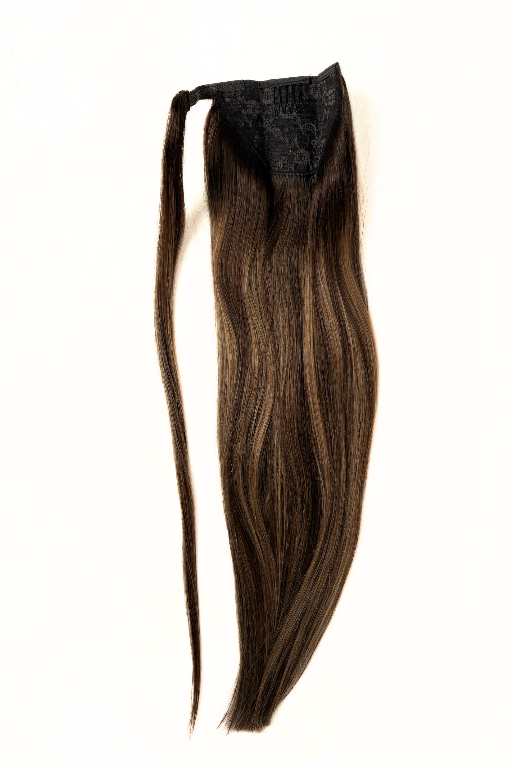 Ponytail Extensions Light Brown mit Golden Blonde Highlights (#4/27/4)