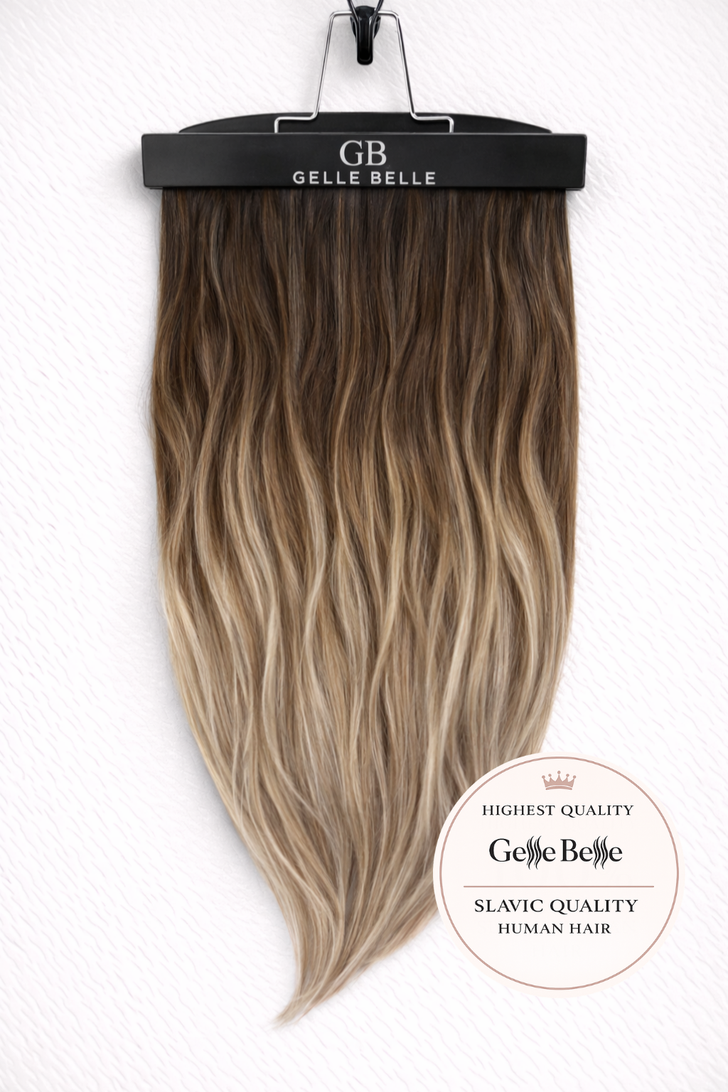 Clip-In Extensions Medium Brown Farbverlauf zu Beige Blonde (#3/8/613)