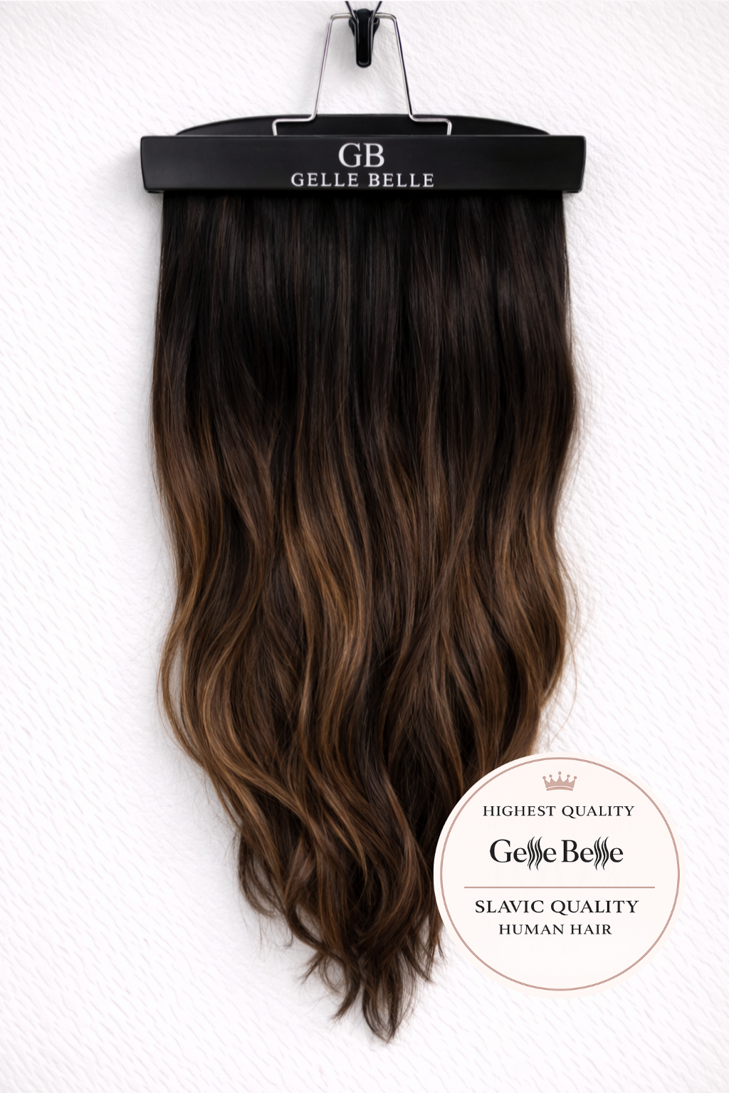Clip-In Extensions Dark Brown mit warmen Highlights (#2/6/2)