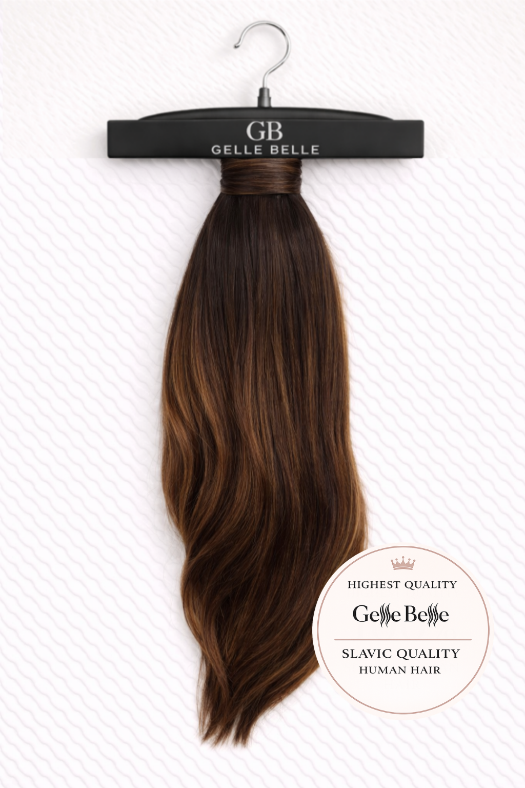 Ponytail Extensions Dark Brown mit warmen Highlights (#2/6/2)