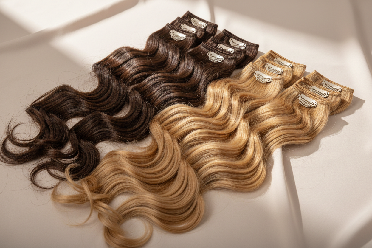 Clip in extensions remy haar ukraine premium 
