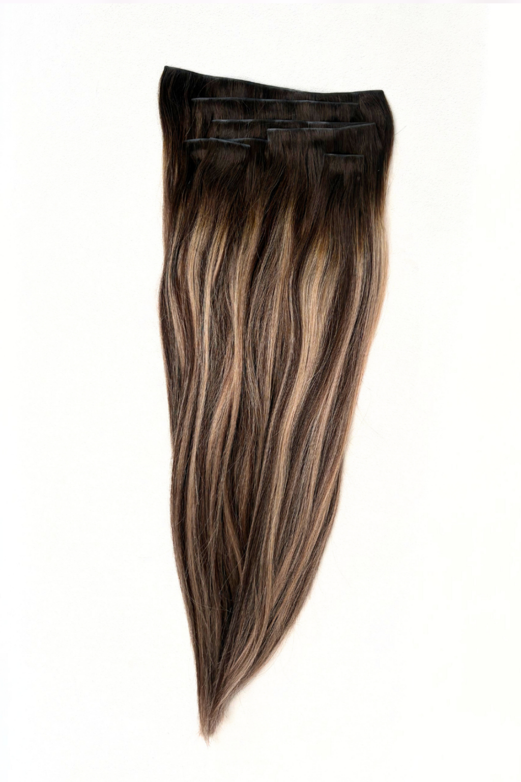 Clip-In Extensions Light Brown mit Honey Highlights (#4B/26/4B)
