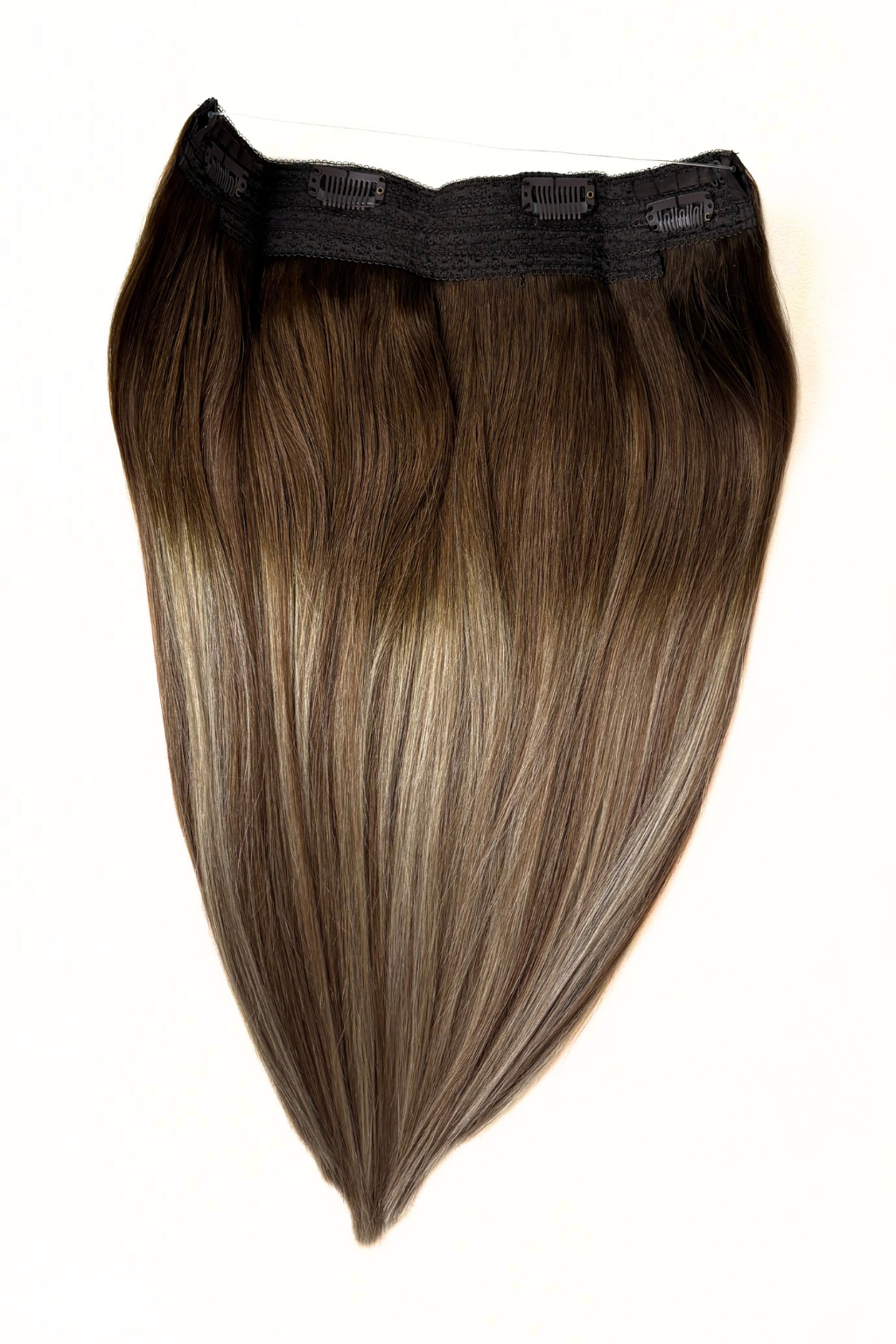 Halo Extensions Medium Brown Farbverlauf zu Beige Blonde (#3/8/613)